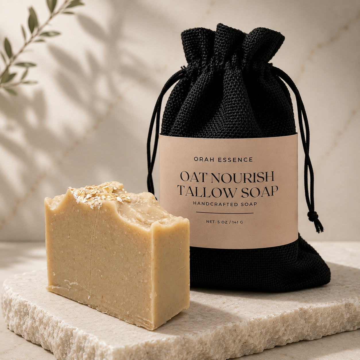 Honey & Oat Tallow Soap – Handcrafted Natural Soap